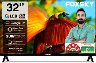 Foxsky 80 cm (32 inch) QLED HD Ready Smart Google TV with Voice Search with Remote