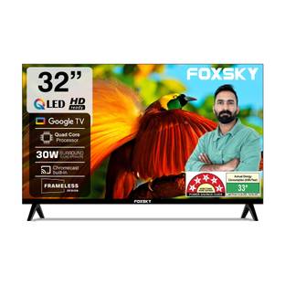 Foxsky 80 cm (32 inch) QLED HD Ready Smart Google TV with Voice Search with Remote