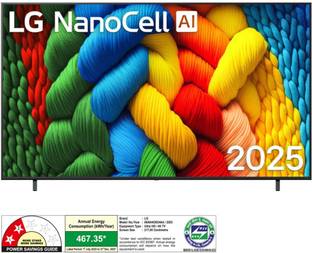 LG 217 cm (86 inch) Ultra HD (4K) NanoCell Smart WebOS TV with 86 INCH NANO 85A Smart TV with 7 AI Pr...