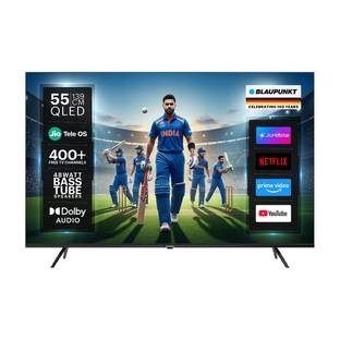 Blaupunkt 139 cm (55 inch) QLED Ultra HD (4K) Smart JioTele OS TV with 48W Sound Output | 2 Speaker | ...