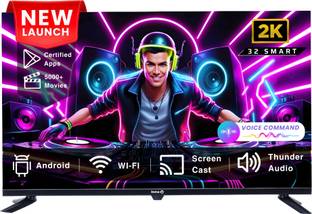 InnoQ Nova 80 cm (32 inch) HD Ready LED Smart Android TV 2025 Edition with Voice Command | 1000+ Certi...