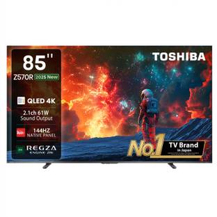 TOSHIBA 85Z570RP 215 cm (85 inch) QLED Ultra HD (4K) Smart VIDAA TV 2025 Edition with 2.1CH REGZA powerful Sound, 144Hz Native Panel and�Hands-free Voice Control