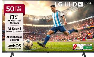 LG UR7500 126 cm (50 inch) Ultra HD (4K) LED Smart WebOS TV with Alpha5 AI Processor 4K Gen6, AI Pictu...