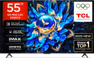 TCL Q6CS 139 cm (55 inch) Ultra HD (4K) Mini LED Smart Google TV 2025 Edition with High HDR Brightness...