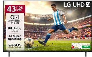 LG 108 cm (43 inch) Ultra HD (4K) LED Smart WebOS TV 2026 Edition with NANO Detail Enhancer, HDR10 Pro...