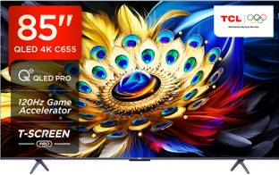 TCL 215 cm (85 inch) QLED Ultra HD (4K) Smart Google TV T-SCREEN |Dolby Vision-Atmos | Hands-Free Voice Control| 120 Hz game Accelerator