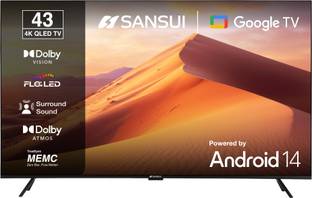 Sansui 109 cm (43 inch) QLED Ultra HD (4K) Smart Google TV with Dolby Vision| HDR10+| Dolby Atmos| HSR...