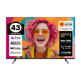 KODAK 108 cm (43 inch) QLED Full HD Smart Google TV 2026 Edition with Google Voice Assistant Remote Co...