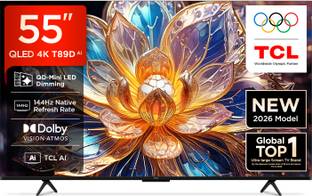 TCL T89D 138.71 cm (55 inch) QLED Ultra HD (4K) Smart Google TV 2026 Edition with TCL Ai HVA Panel Dol...
