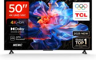 TCL 126 cm (50 inch) Ultra HD (4K) LED Smart Google TV with MEMC | Dolby Vision-Atmos | HVA Panel & Me...