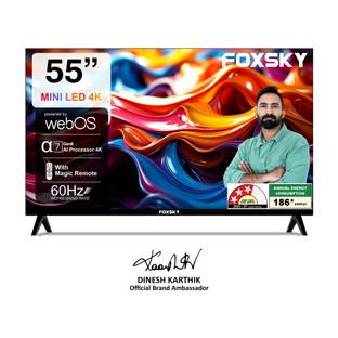 Foxsky 139.7 cm (55 inch) Ultra HD (4K) Mini LED Smart WebOS TV 2026 Edition with 2.1CH Audio System T...