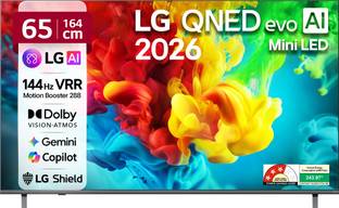 LG AI QNED evo 82 164 cm (65 inch) Ultra HD (4K) Mini LED Smart WebOS TV 2026 Edition with Dynamic QNE...