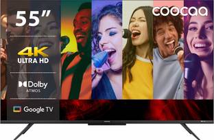 Coocaa Frameless 138 cm (55 inch) Ultra HD (4K) LED Smart Google TV with HDR 10+ Dolby Vision Dolby Atmos Eye Care & Karaoke Technology