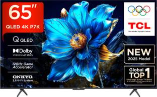 TCL P7K 164 cm (65 inch) QLED Ultra HD (4K) Smart Google TV 2025 Edition with Dolby Vision- Atmos 35W | ONKYO 2.1ch with Subwoofer| Game Master