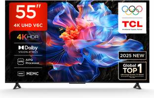 TCL 138 cm (55 inch) Ultra HD (4K) LED Smart Google TV 2025 Edition with MEMC | Dolby Vision-Atmos | H...