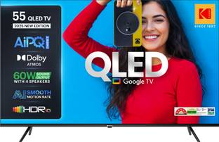 KODAK Matrix 139 cm (55 inch) QLED Ultra HD (4K) Smart Google TV 2025 Edition with 60W Sound Output | ...