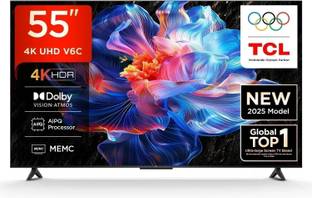 TCL 138 cm (55 inch) Ultra HD (4K) LED Smart Google TV 2025 Edition with MEMC | Dolby Vision-Atmos | H...