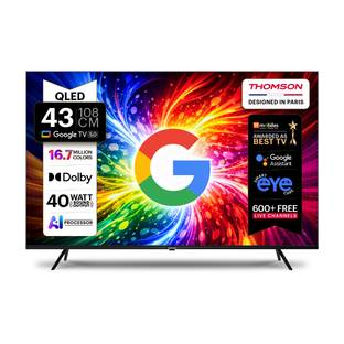 Thomson 108 cm (43 inch) QLED Full HD Smart Google TV 2026 Edition with Google Voice Assistant Remote ...