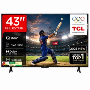 TCL Tcl 108 cm (43 inch) QLED Ultra HD (4K) Smart Google TV with |Dolby Audio| 60 Hz| HDR 10+ | MEMC| ...