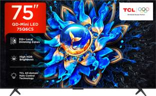 TCL 75Q6CS 189 cm (75 inch) Ultra HD (4K) Mini LED Smart Google TV 2025 Edition with High HDR Brightne...