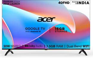 Acer I PRO Series 100.3 cm (40 inch) Full HD LED Smart Google TV with Android 14 (Black) | 16GB Storage | 30W Dolby Audio