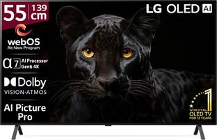 LG OLED A3 139 cm (55 inch) OLED Ultra HD (4K) Smart WebOS TV with AI Processor 4K Gen6, AI Piz Refres...