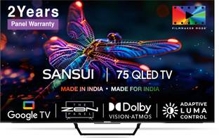 Sansui 190 cm (75 inch) QLED Ultra HD (4K) Smart Google TV Zn Panel Dlby Vision Atmos & Film Maker Mod...