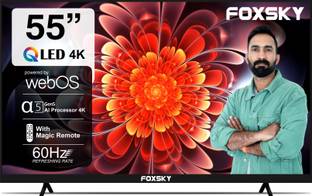 Foxsky 139 cm (55 inch) QLED Ultra HD (4K) Smart Google TV with Dolby Audio, HDR10 ( 2024)
