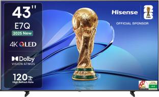 Hisense 43E7Q 108 cm (43 inch) QLED Ultra HD (4K) Smart VIDAA TV 2025 Edition with Dolby Vision Atmos, 120 High Refresh Rate, AI 4K Upscaler