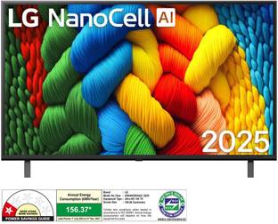 LG NanoCell NANO 83A 108 cm (43 inch) Ultra HD (4K) NanoCell Smart WebOS TV with Smart TV with α7 AI Processor 4K Gen8, Filmmaker Mode with Dolby Atmos 2025
