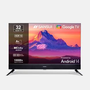 Sansui 80 cm (32 inch) QLED HD Ready Smart Google TV with �HDR10| Dolby Audio| Built-in Soundbar| Film...