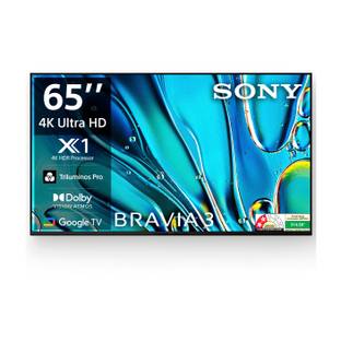 SONY BRAVIA 3 163.9 cm (65 inch) Ultra HD (4K) LED Smart Google TV with Advanced AI Processor X1 HDR, ...