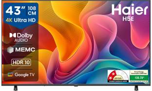 Haier 108 cm (43 inch) Ultra HD (4K) LED Smart Google TV 2025 Edition with Voice Assistance Remote Con...