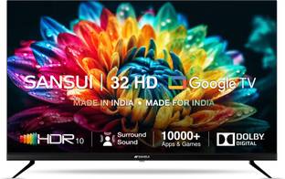 Sansui 80 cm (32 inch) HD Ready LED Smart Google TV with Dolby Digital | Surround Sound | A+ Panel | H...