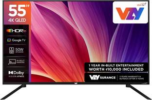 VZY by DishTV 139 cm (55 inch) QLED Ultra HD (4K) Smart Google TV 2025 Edition with Entertainment Hub ...
