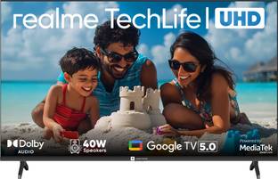 realme TechLife 109 cm (43 inch) Ultra HD (4K) LED Smart Google TV 2025 Edition with 5.0 with Dolby Au...