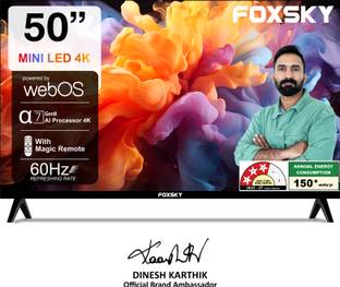 Foxsky 127 cm (50 inch) Ultra HD (4K) Mini LED Smart WebOS TV 2026 Edition with 2.1CH Audio System Tun...