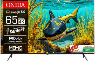 ONIDA Karaoke Series 164 cm (65 inch) Ultra HD (4K) LED Smart Google TV 2025 Edition with Google 5.0, ...