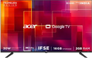 Acer G plus Series 139 CM (55 inch) Ultra HD (4K) LED Smart Google TV with (black) 2024 Model