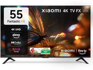 XIAOMI by Mi FX Series 138.68 cm (55 inch) Ultra HD (4K) LED Smart Fire TV 2025 Edition with Alexa built-in | HDR 10 | 32 GB Storage | 30W Dolby Audio | Premium Metal Bezel-less Design | Film-maker Mode | 120 Hz Game Booster
