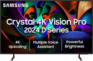 SAMSUNG New D Series Brighter Crystal 4K Vision Pro (2024 Edition) 163 cm (65 inch) Ultra HD (4K) LED Smart Tizen TV with with 4K Upscaling | Multiple Voice Assistance Remote | Purcolor | HDR 10+ | Auto Game Mode | Q-Symphony | Knox Security