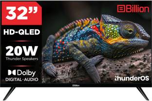 Billion 80 cm (32 inch) QLED HD Ready Smart Android TV with Thunder OS, Live TV, Netflix, 100+ Apps, 2...