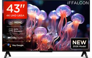 iFFALCON U65A 108 cm (43 inch) Ultra HD (4K) LED Smart Google TV 2026 Edition with MEMC Dolby Vision-A...