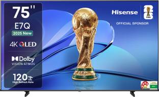 Hisense 75E7Q 189 cm (75 inch) QLED Ultra HD (4K) Smart VIDAA TV 2025 Edition with Dolby Vision Atmos,...