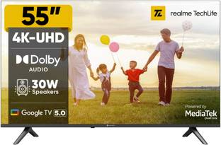 realme TechLife 139 cm (55 inch) Ultra HD (4K) LED Smart Google TV 2025 Edition with 5.0 OS, Dolby Aud...
