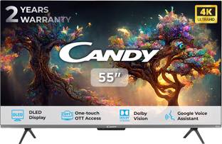 CANDY 139 cm (55 inch) Ultra HD (4K) LED Smart Google TV with Dolby Atmos & Dolby Vision
