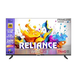 Reliance Jumbo 80 cm (32 inch) HD Ready LED Smart WebOS TV with ThinQ AI , Frameless Design & Magic Re...