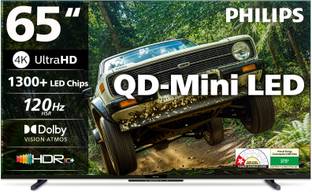 PHILIPS 164 cm (65 inch) Ultra HD (4K) Mini LED Smart Google TV 2025 Edition with Local Dimming Dolby ...