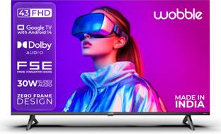Wobble 108 cm (43 inch) Full HD LED Smart Google TV 2025 Edition with FSE HDR10| 30W Dolby Audio| Zero...