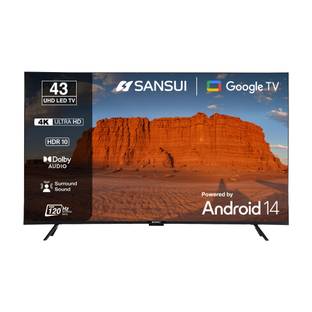 Sansui 109 cm (43 inch) Ultra HD (4K) LED Smart Google TV with HDR10| HLG| Dolby Audio| HSR 120Hz Refr...